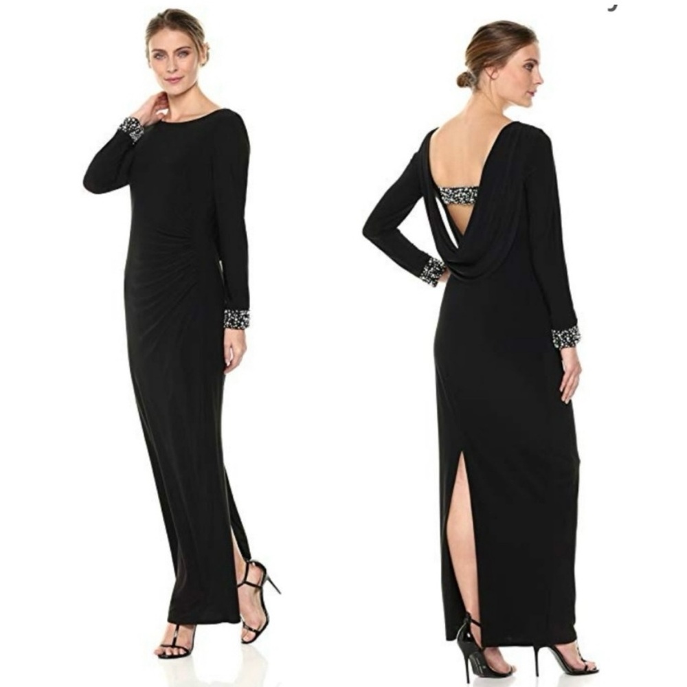 MARINA COWL BLACK JERSEY GOWN